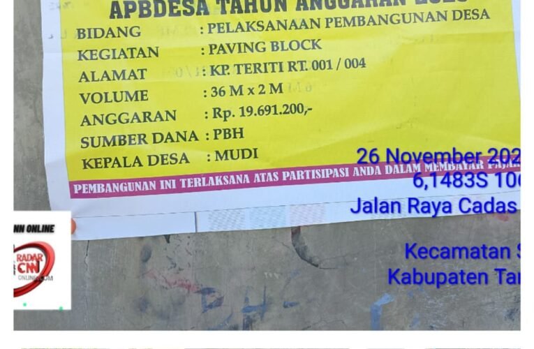 Pembangunan Paving block di KP Tririti Desa Karet Membawa Dampak Positif