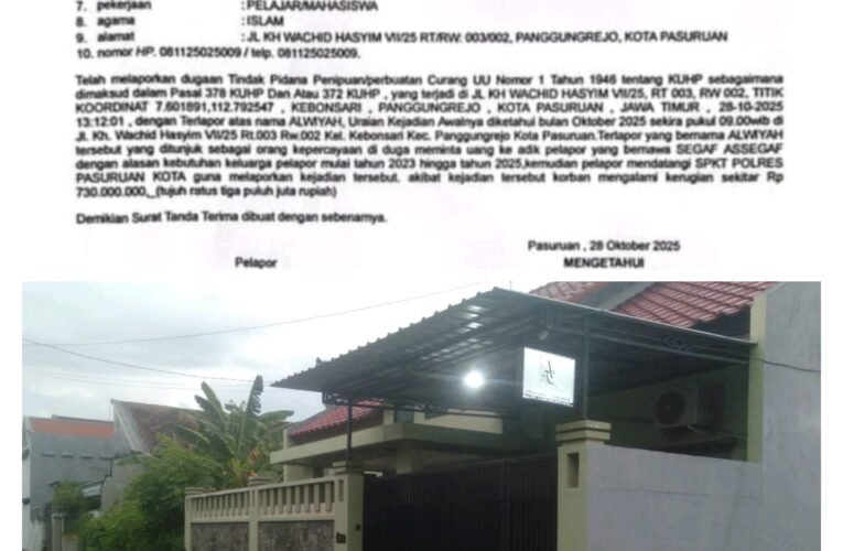 Penipu Menyebarkan Hoaks untuk Mengalihkan Kasus: penggelapan uang masjid di pasuruan dan pesantren ”