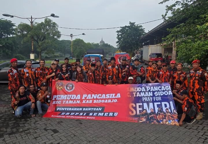 Pemuda Pancasila PAC Taman Salurkan Bantuan untuk Korban Erupsi Gunung Semeru di Lumajang