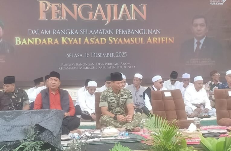 Kasdam V/Brawijaya Hadiri Pengajian Selamatan Pembangunan Bandara KASA Situbondo