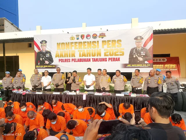 Polres Pelabuhan Tanjung Perak Berhasil Tekan Angka Kriminalitas Hingga 13 Persen di Tahun 2025
