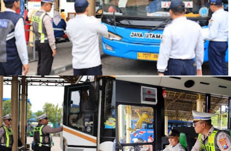 Jelang Nataru 2026, Satlantas Polres Gresik dan Dishub Gelar Ramcheck Ketat di Terminal Bunder