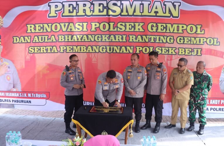 Resmikan Kantor Polsek Gempol dan Aula Bhayangkari, Kapolres: Polsek Penting Dalam Pelayanan Masyarakat