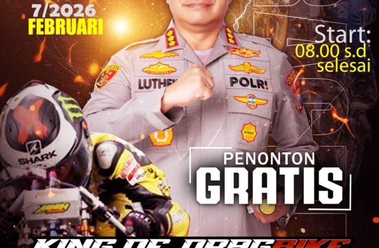 Ayo Arek-Arek!!!!, Ajang King of Drag Bike Kapolrestabes Surabaya Cup 2026, Nonton Gratis di GBT Surabaya