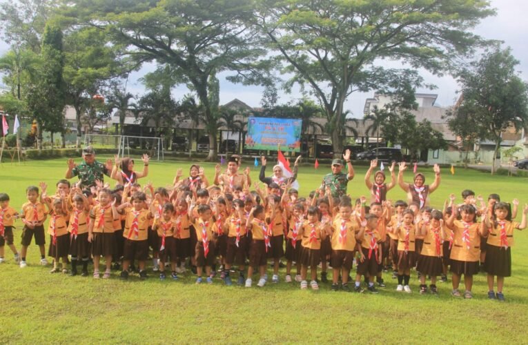 Kodim 0806/Trenggalek Gelar Pramuka Pra Siaga Bersama TK Rumah Bermain Lebah