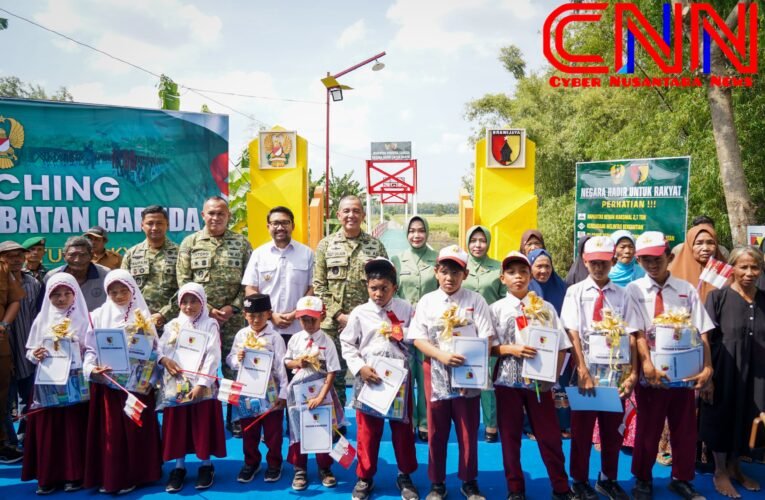 Pangdam V/Brawijaya Hadiri Launching 200 Jembatan Perintis Garuda Bersama Kasad di Nganjuk