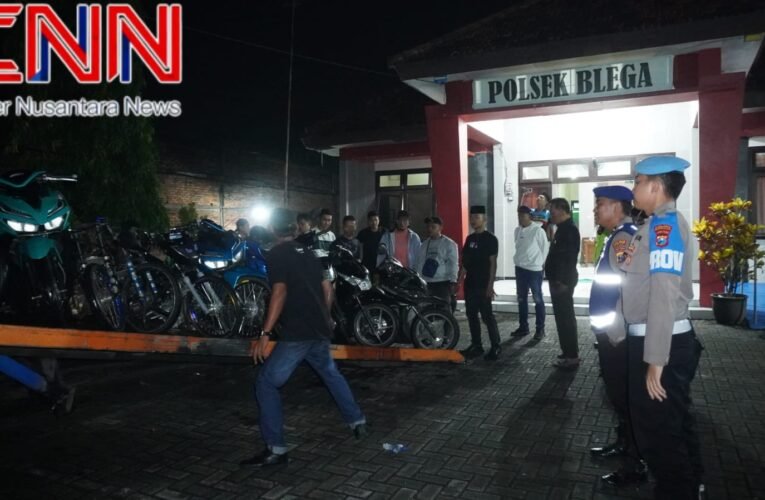 Polres Bangkalan Gelar KRYD Bulan Suci Ramadhan 13 Motor Tanpa STNK Diamankan