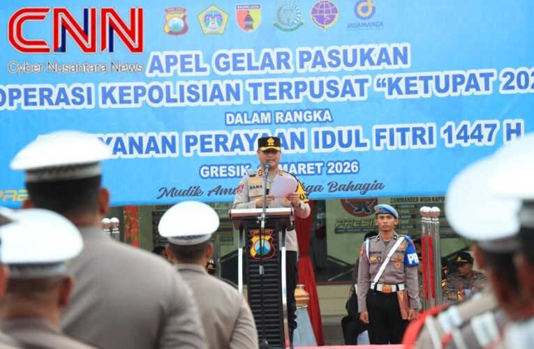 Polres Gresik Gelar Apel Pasukan Ops Ketupat Semeru 2026, Siap Amankan Mudik Lebaran