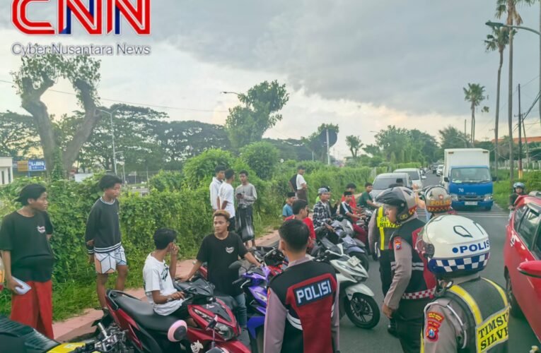 Aksi Balap Liar Yang Berlangsung Di Kawasan Kedung Cowek,15 Kendaraan Berhasil Di Amankan Petugas