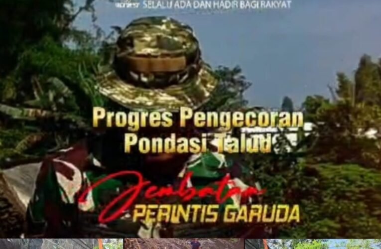 Kodim 0808-Blitar Bersama Warga Bersinergi, Gotong Royong Percepat Pembangunan Jembatan Perintis Garuda