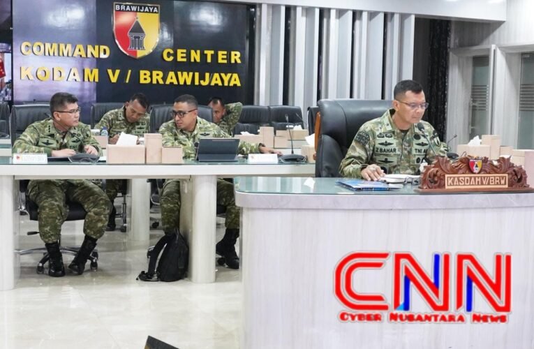 Kasdam V/Brawijaya Pimpin Rakor Virtual Percepatan Pembangunan KDKMP Bersama Wapang TNI di SICC