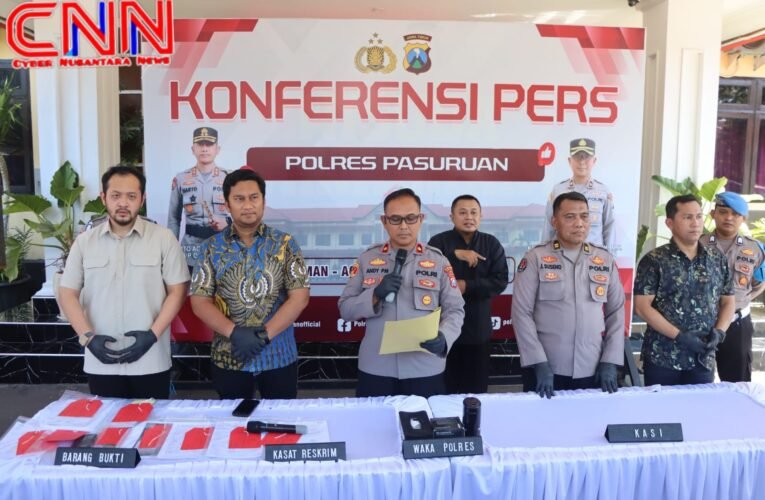 Polres Pasuruan Amankan 5 Tersangka Kasus Tambang Andesit Ilegal di Purwosari