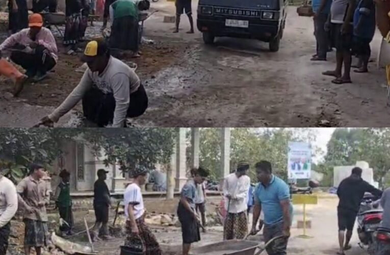 Kepedulian Masyarakat Setempat Dari Uang Amal Pengendara Yang Melintas, Jalan Utama Kedungdung – Bringkoning Akhirnya Diperbaiki Warga