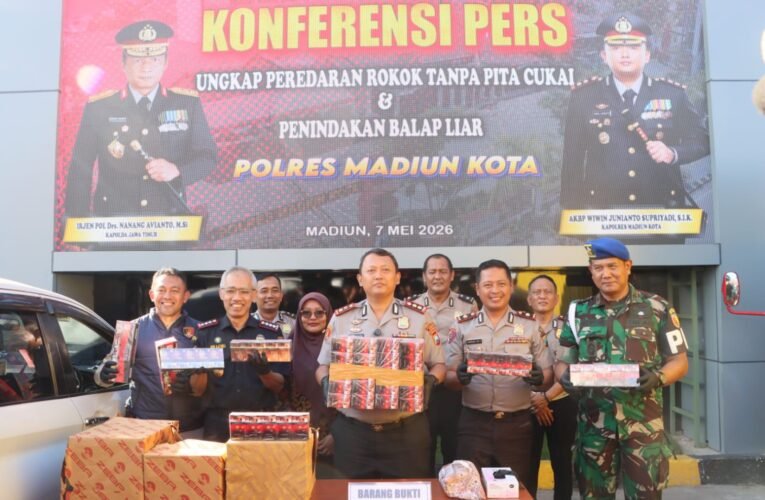 Polres Madiun Kota Gagalkan Pengiriman 3,1 juta Batang Rokok Ilegal Lintas Provinsi