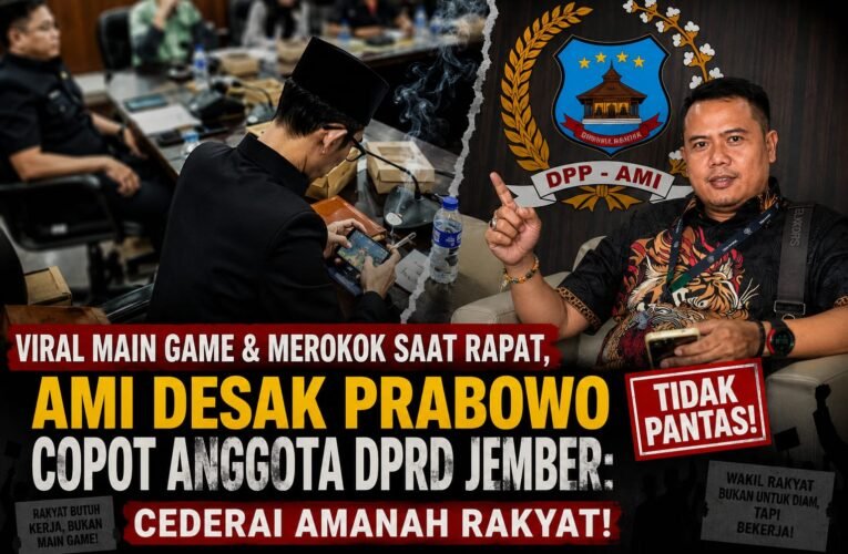 AMI Desak Prabowo Copot Oknum Anggota DPRD Jember yang Viral Main Game dan Merokok Saat Rapat