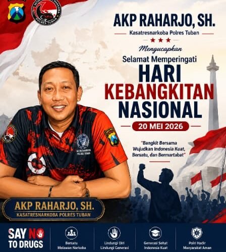 Peringati Hari Kebangkitan Nasional 2026, Kasatresnarkoba Polres Tuban AKP Raharjo, SH. Serukan Indonesia Bersih Narkotika