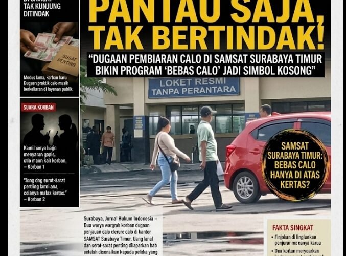 Samsat Surabaya Timur Pantau Saja, Tak Bertindak: Dugaan Pembiaran Calo di Samsat Surabaya Timur Bikin Program ‘Bebas Calo’ Jadi Simbol Kosong