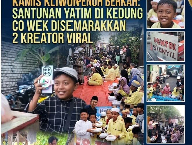 Kamis Kliwon Penuh Berkah: Santunan Yatim di Kedung Cowek Disemarakkan 2 Kreator Viral