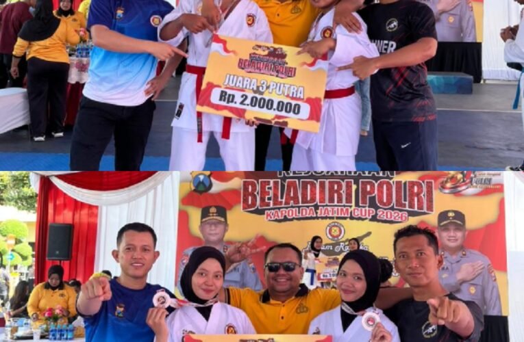 Tim Beladiri Polres Ngawi Raih Dua Medali pada Kejuaraan Beladiri Polri Kapolda Jatim Cup 2026