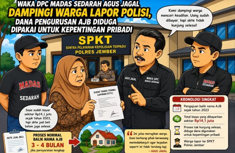 Waka DPC MADAS SEDARAH Jember Agus Jagal Dampingi Warga Lapor Polisi, Dana Pengurusan AJB Diduga Dipakai untuk Kepentingan Pribadi