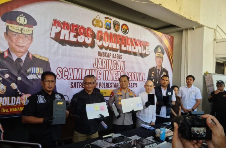 Polrestabes Surabaya Amankan 45 Tersangka Hasil Pengembangan Penyidikan Kasus Siber Internasional
