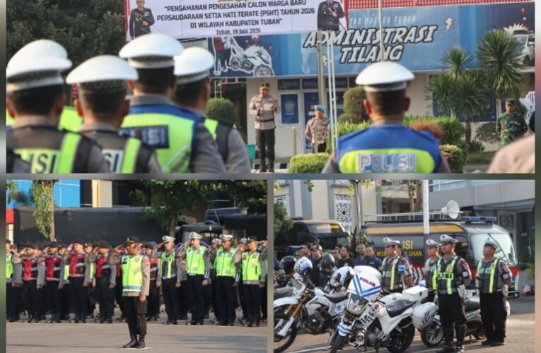Kapolres Tuban Pimpin Apel Pengamanan Pengesahan Warga Baru PSHT, Ratusan Personel Gabungan Disiagakan