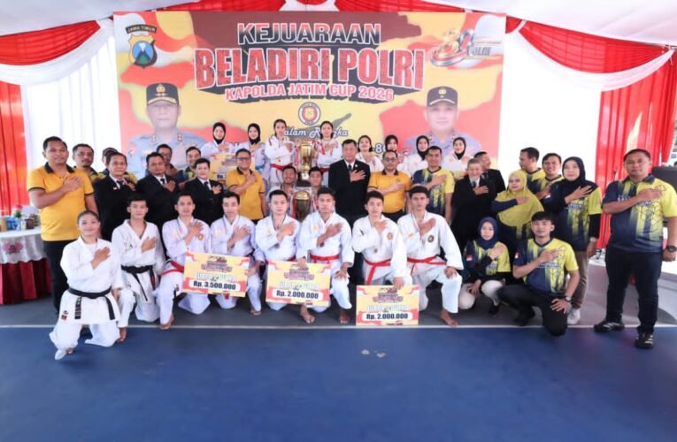 Kejuaraan Beladiri Polri Piala Kapolda Jatim 2026 Sambut Hari Bhayangkara ke 80, Polres Kediri Raih Gelar Juara