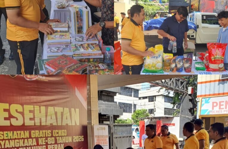 Semarak HUT Ke-80 Bhayangkara, Polres Pelabuhan Tanjung Perak Gelar Bakti Kesehatan Hingga Bazar Murah