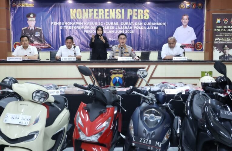 Polda Jatim Ungkap 195 Kasus 3C Selama Juni 2026, Amankan 222 Tersangka untuk Jaga Keamanan Masyarakat