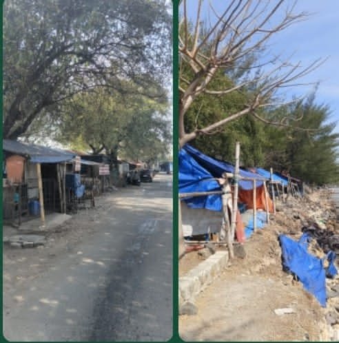 Fungsi Pagar Penahan Ombak di Kawasan Suramadu Terabaikan, Berubah Jadi Warung Kopi; Warga Minta Pemkot Surabaya Segera Bertindak