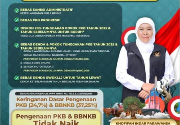 Kado HUT ke-81 RI, Jatim Gebrak Agustus Dengan Pemutihan Pajak dan Kepastian Tarif Tanpa Kenaikan
