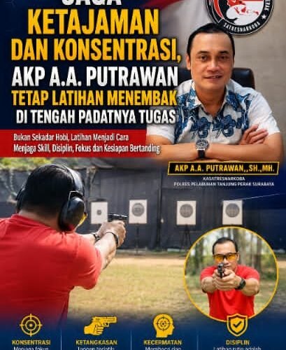 JAGA KETAJAMAN DAN KONSENTRASI, “AKP A,A  Putrawan SH.,MH”  TETAP LATIHAN MENEMBAK DI TENGAH PADATNYA TUGAS