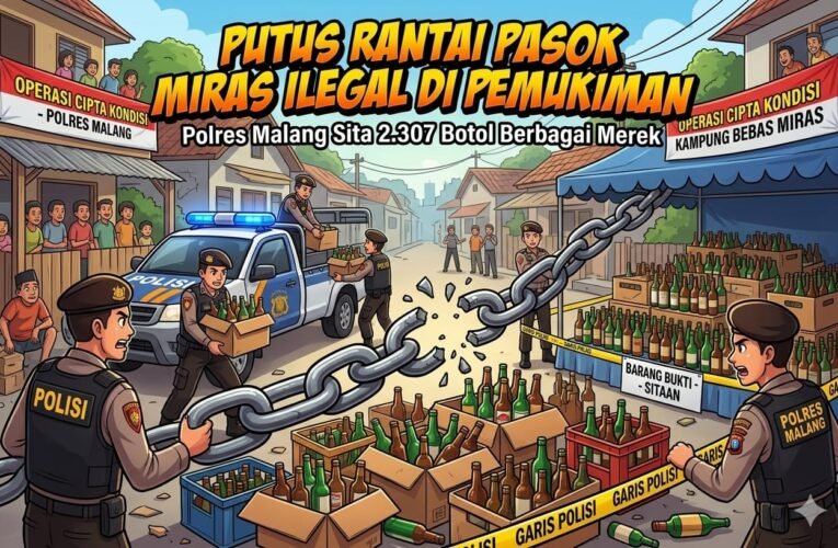 Operasi Cipta Kondisi: Polres Malang Putus Rantai Pasok Ribuan Botol Miras Ilegal