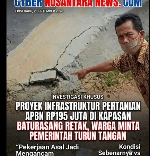 Proyek Infrastruktur Pertanian APBN Rp195 Juta di Kapasan Baturasang Retak, Warga Minta Pemerintah Turun Tangan
