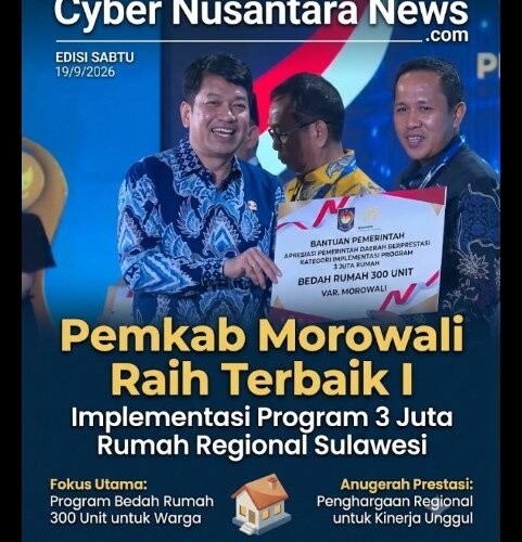 Pemkab Morowali Raih Terbaik I Implementasi Program 3 Juta Rumah Regional Sulawesi